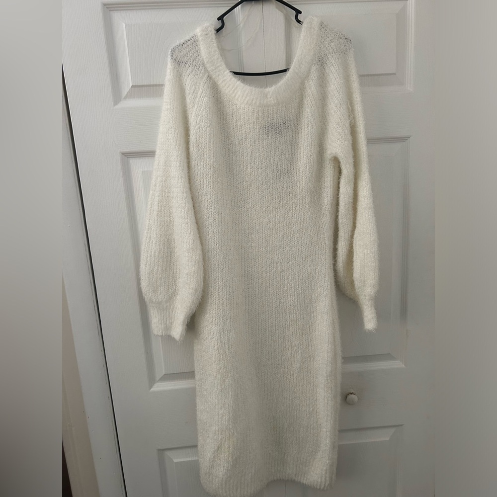 Almost famous women’s white sweater dress